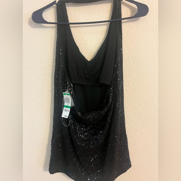 NWT Black sequin halter top INC - Picture 2 of 7
